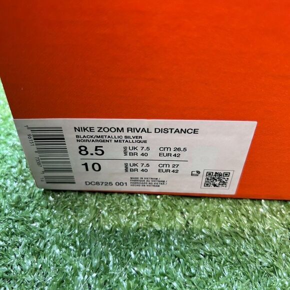 Nike Zoom Rival Distance- Black- DC8725-001- M8.5/W10- NIB - Picture 9 of 9